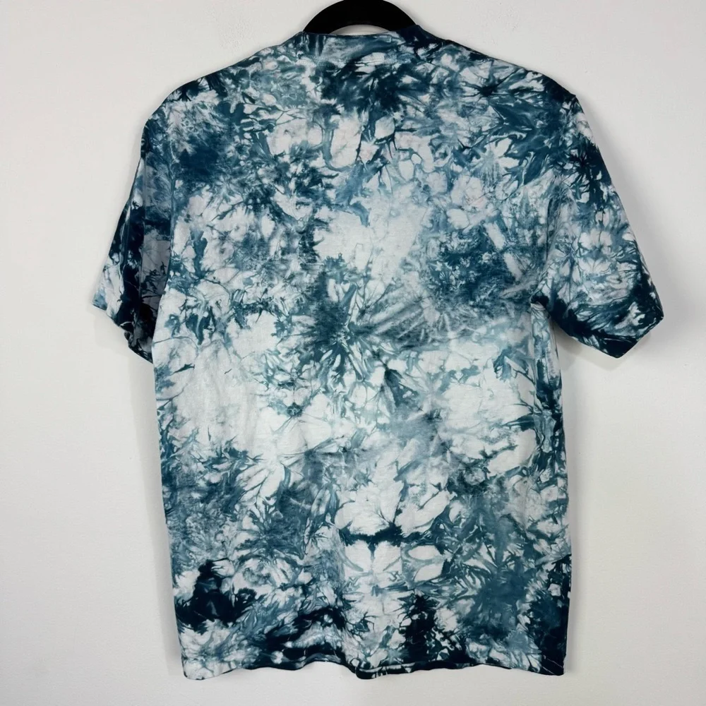 Shaka Wear Tie Dye Jesus Loves You Christian T-Shirt Top Blue Ice Dye